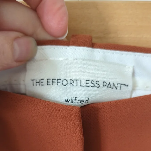 Aritzia Wilfred Effortless Dress Pants in Rust Orange Size 8 - Picture 3 of 10